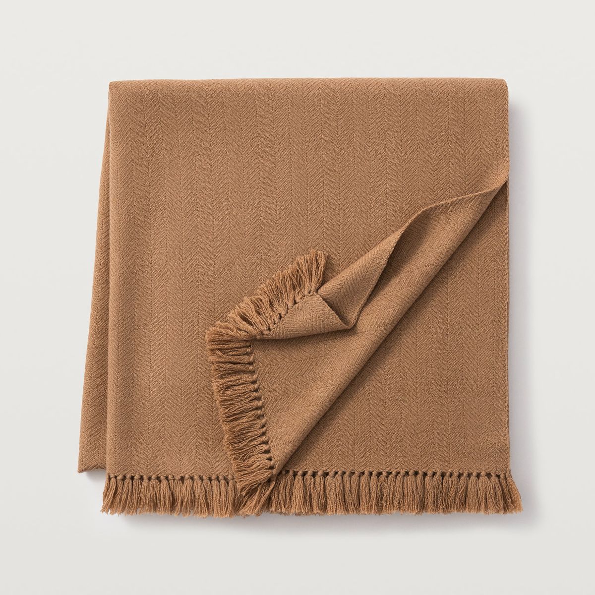 Folded Scandia Home Savona Throw in Camel Color