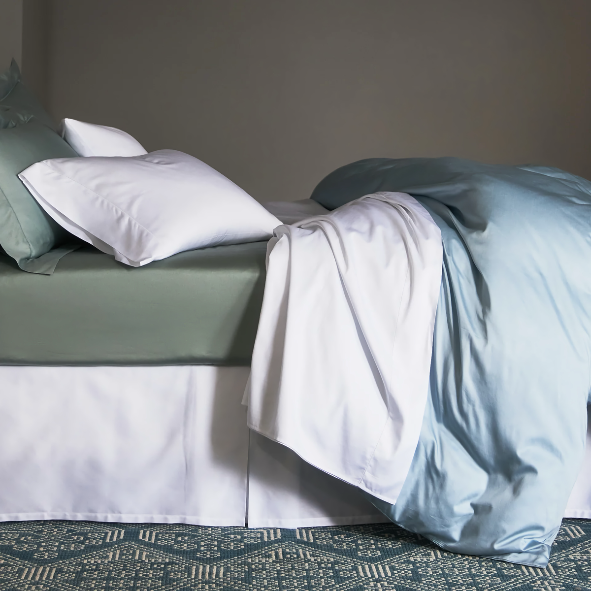 Side view of Scandia Home Stresa Bedding in different colors