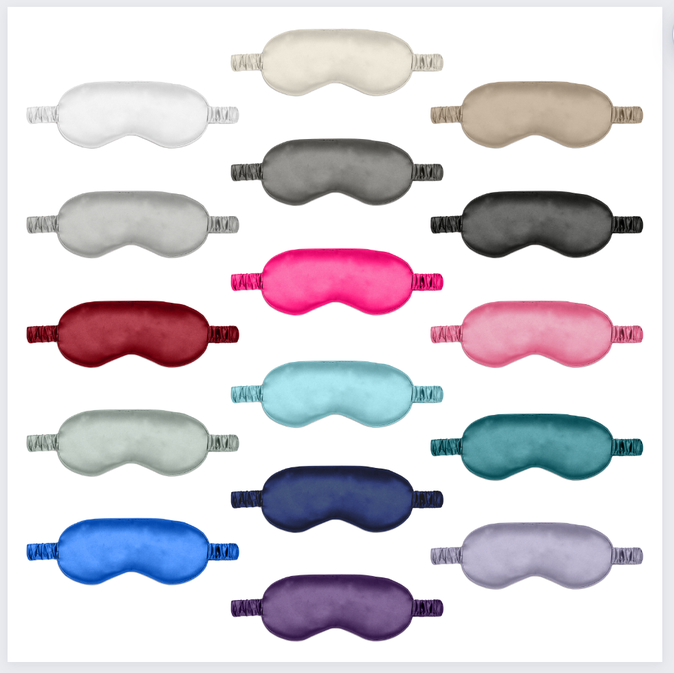 Mulberry park silk eye mask for sleeping in multiple vibrant colors, designed for both men and women