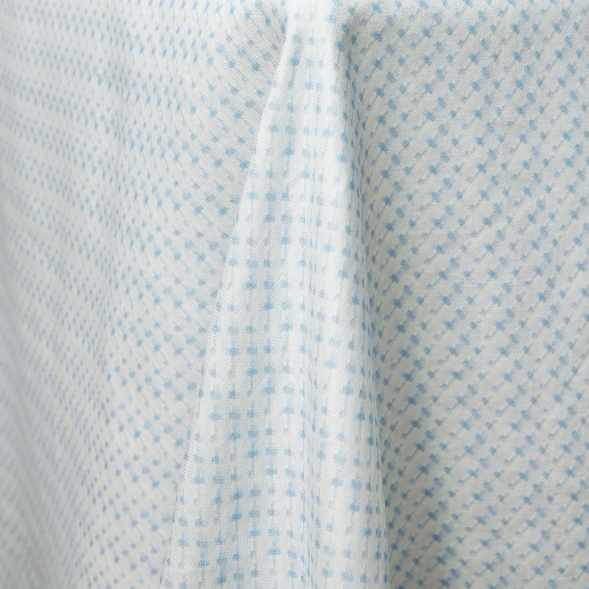 Corner View of Sferra Abruzzo Table Cloth in Blue