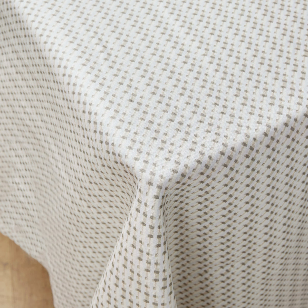 Closeup of Sferra Abruzzo Table Cloth in Natural