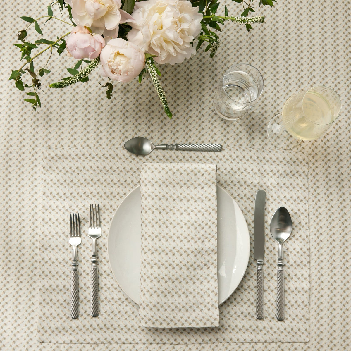 Sferra Abruzzo Table Linens Collection in Natural