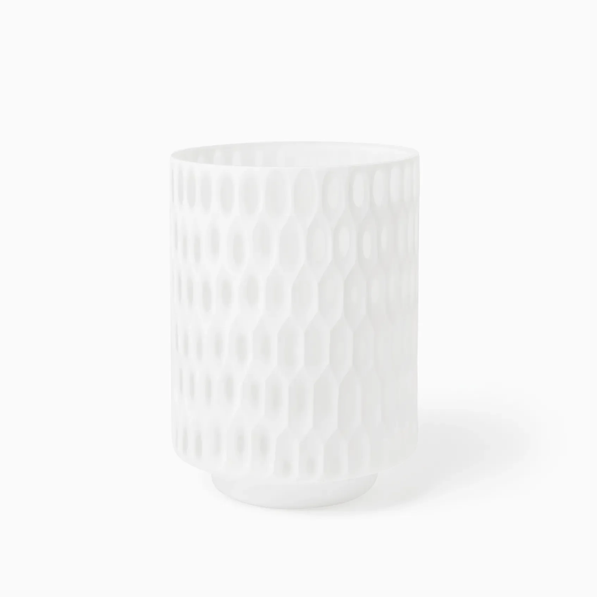 Sferra Alveare Hurricane Candle Holder in White Honeycomb design
