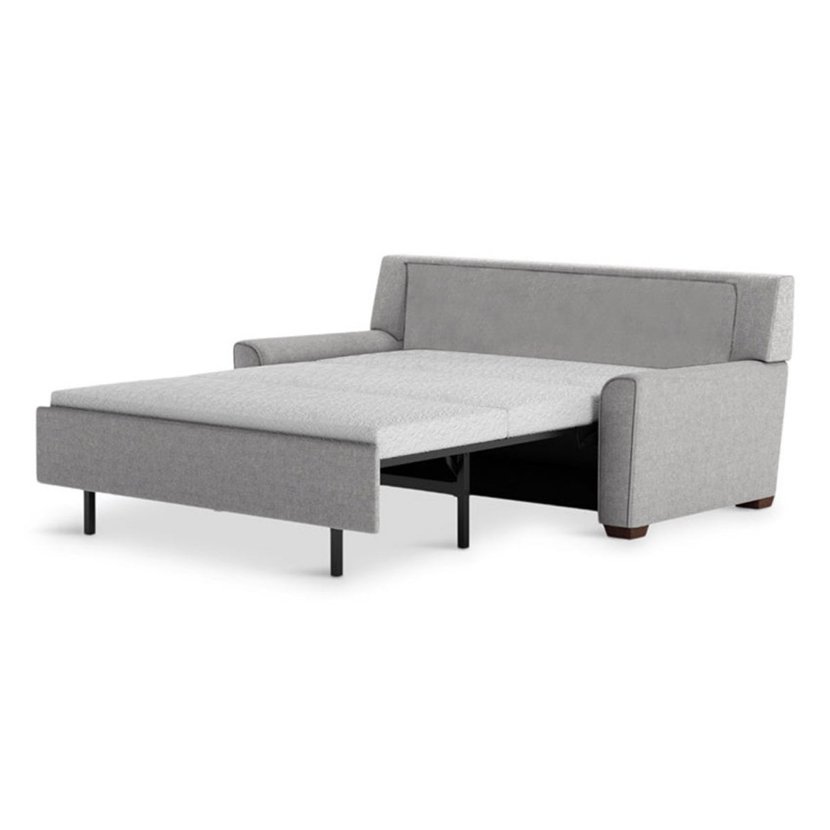 A grey American Leather Comfort Sleep Sofa model