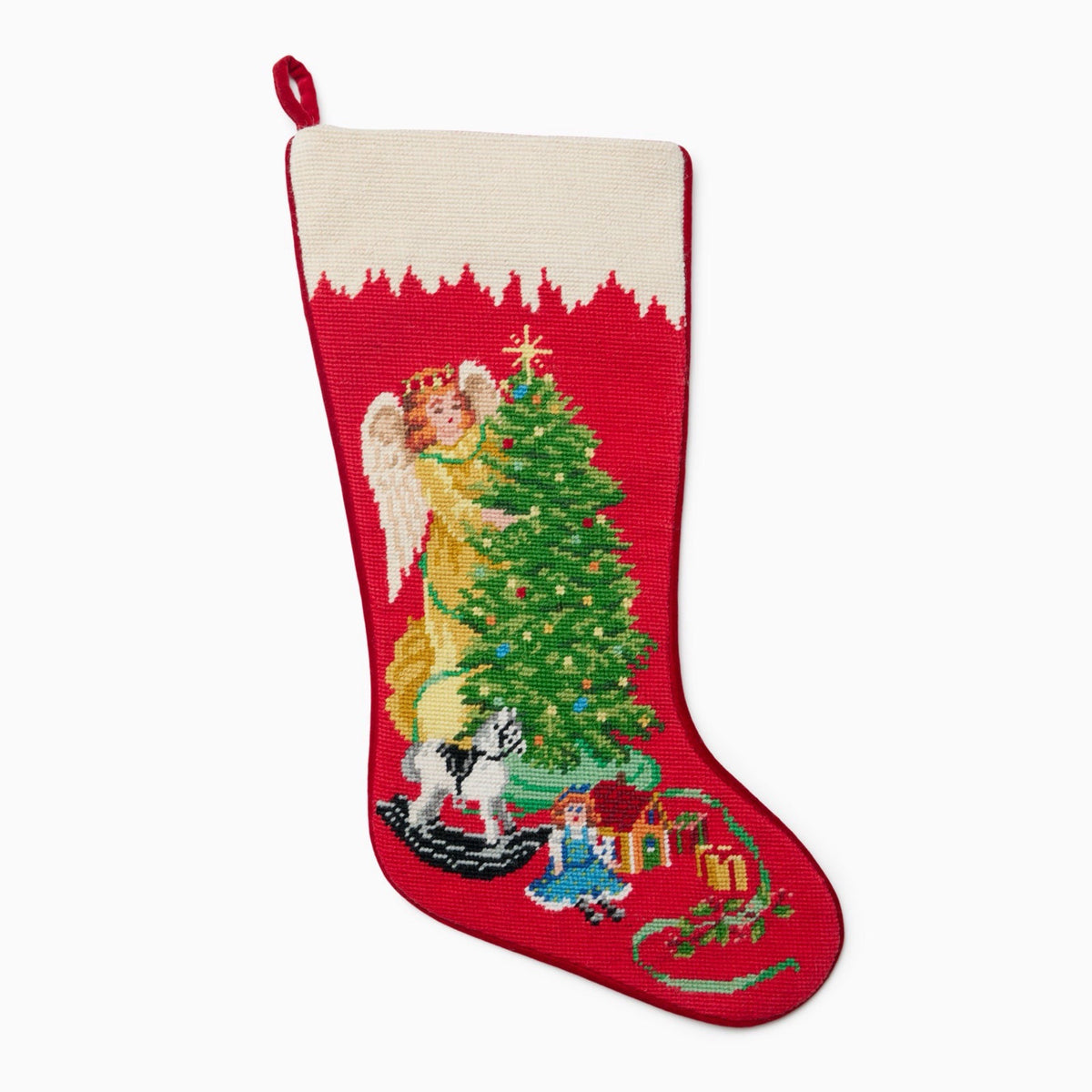 Sferra Angel Mom Holiday Stocking in Red