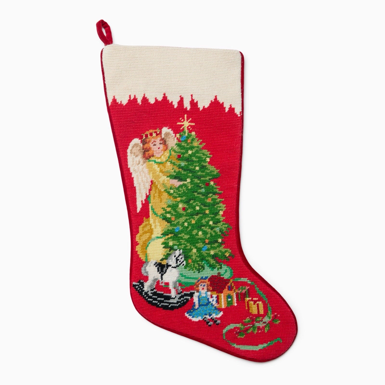 Sferra Angel Mom Holiday Stocking in Red