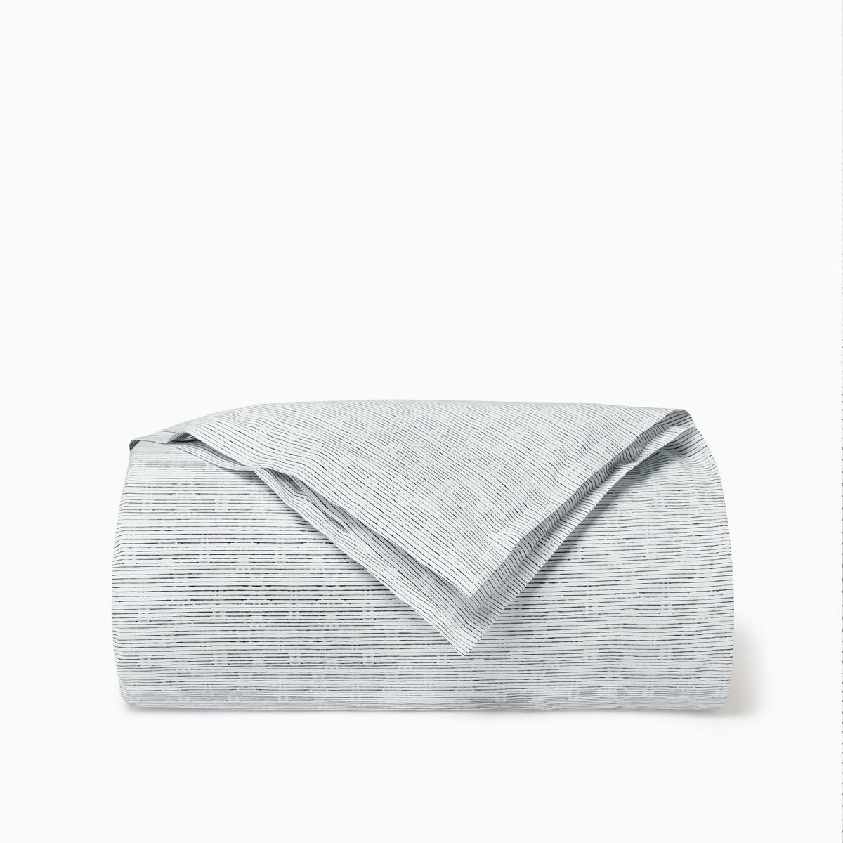 Folded Duvet Cover of White and Black Sferra Arzano Bedding