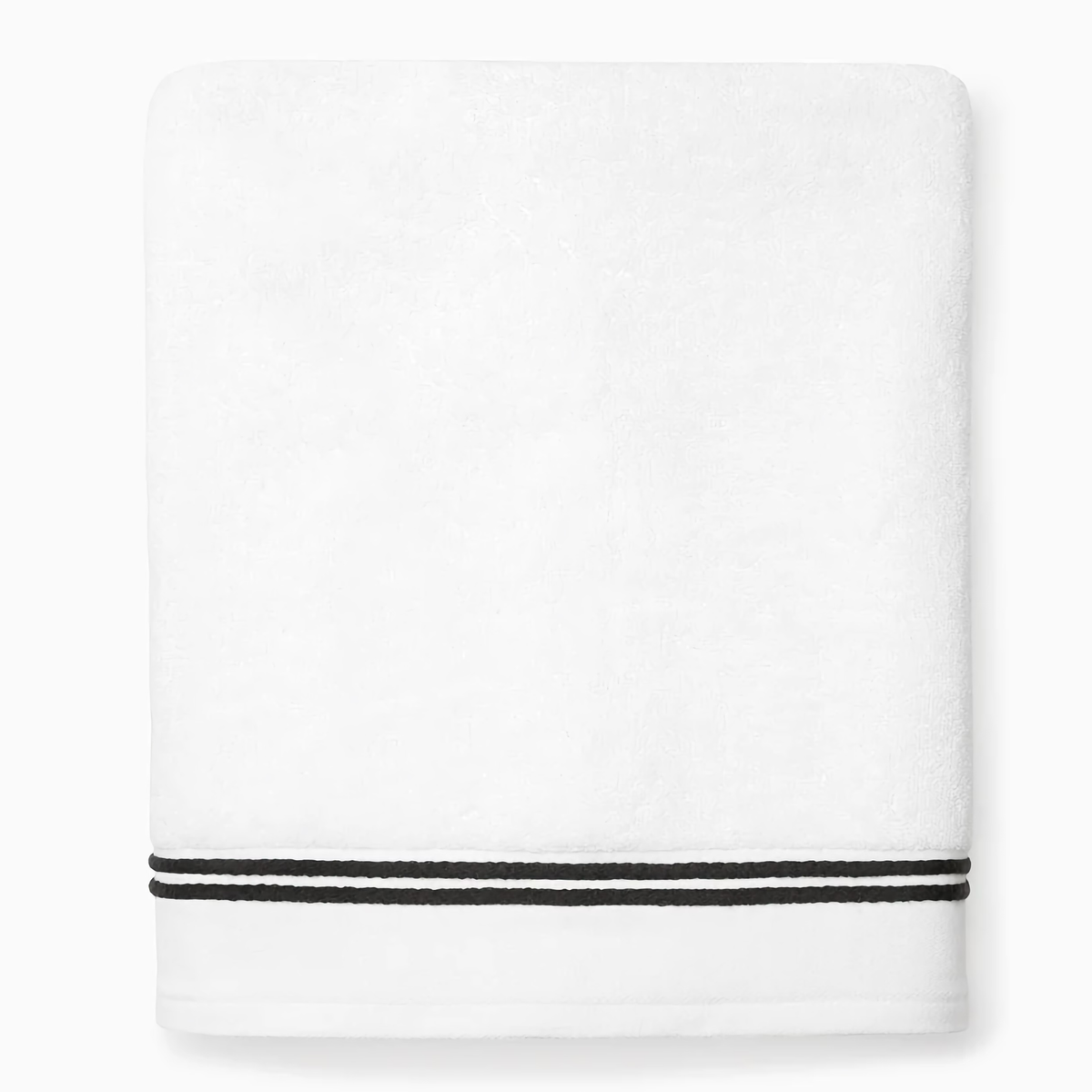 Silo of Sferra Aura Nuova Bath Sheet in White and Black