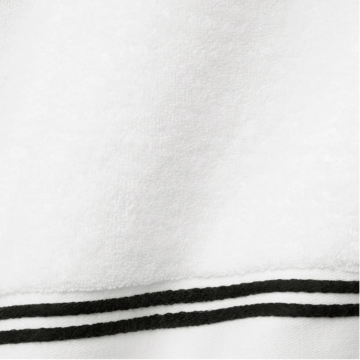 Swatch Sample of Sferra Aura Nuova Bath Sheet in White and Black