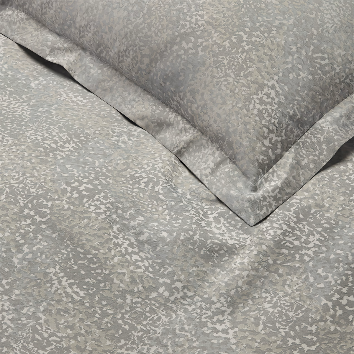 Flange Detail of Sferra Bione Bedding in Color Slate