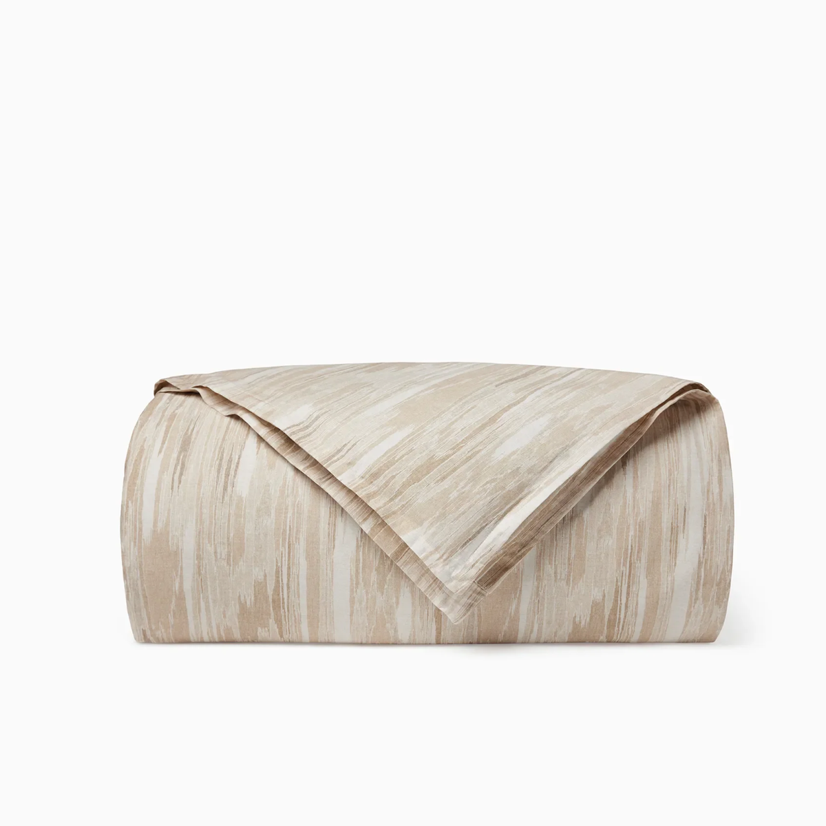 Folded Sferra Brina Duvet Cover in Sand color