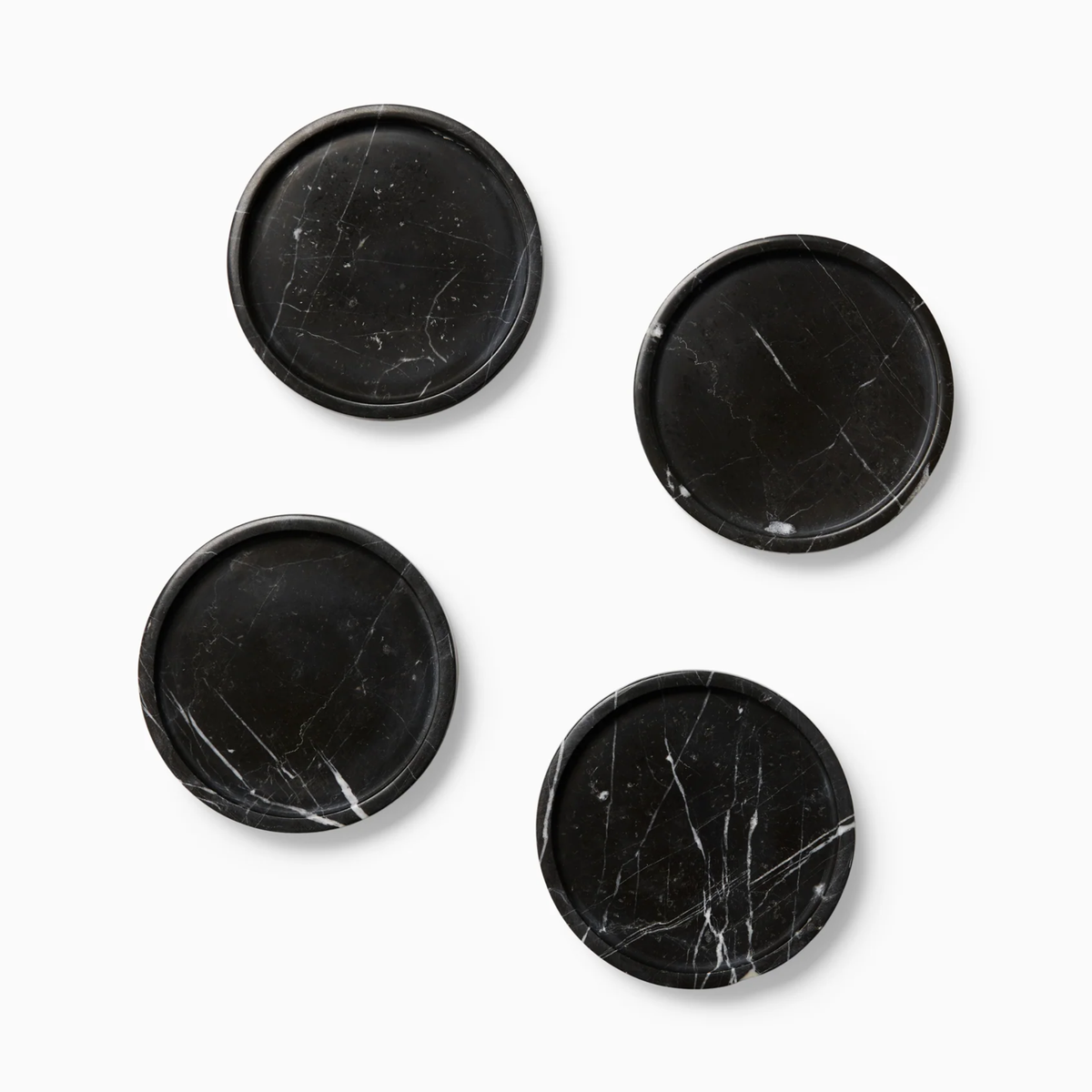 Four Black Sferra Calanna Coasters