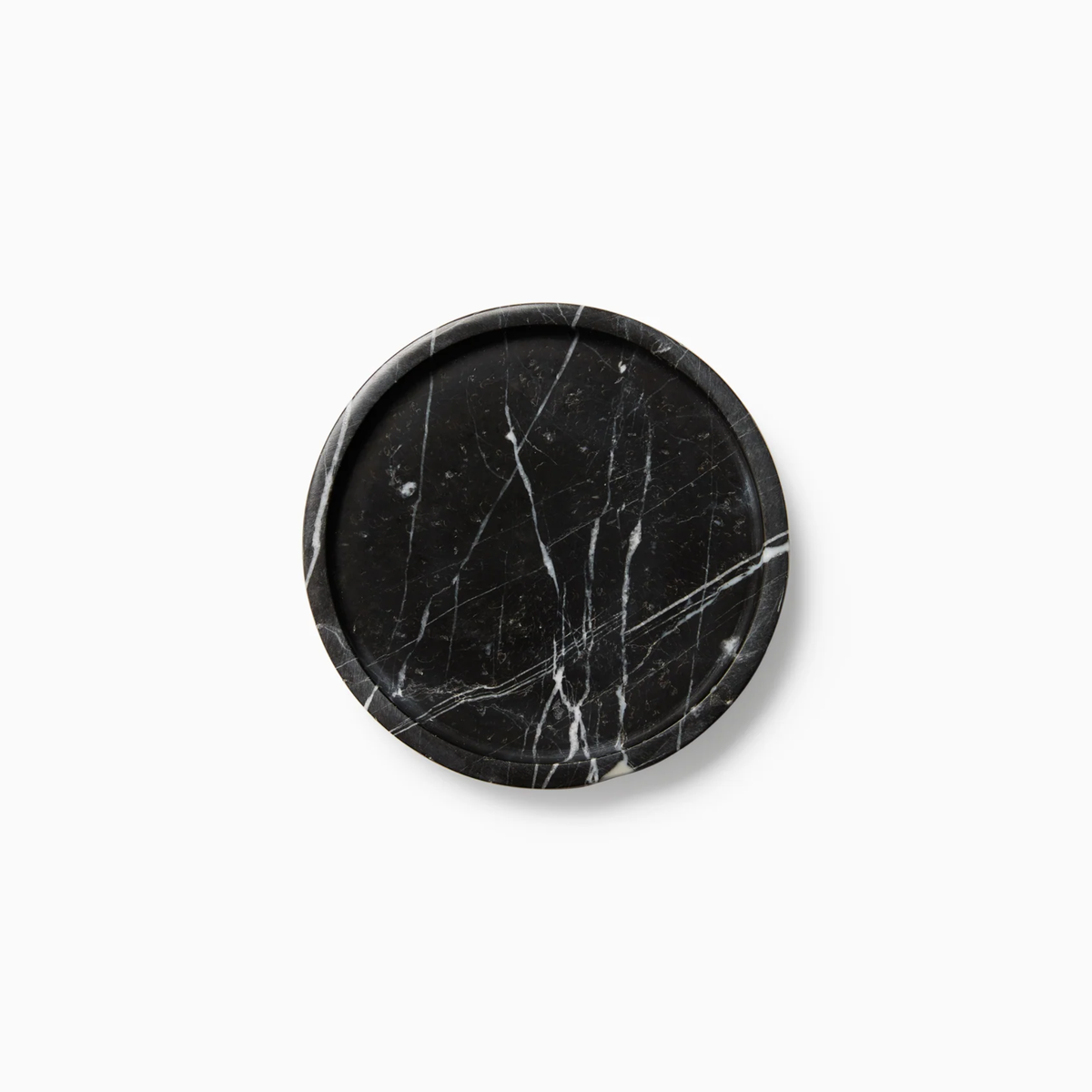 A Black Sferra Calanna Coaster against a white background