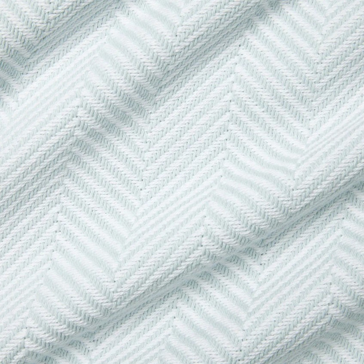 Swatch Sample of Sferra Camilo Blanket in White/Aqua
