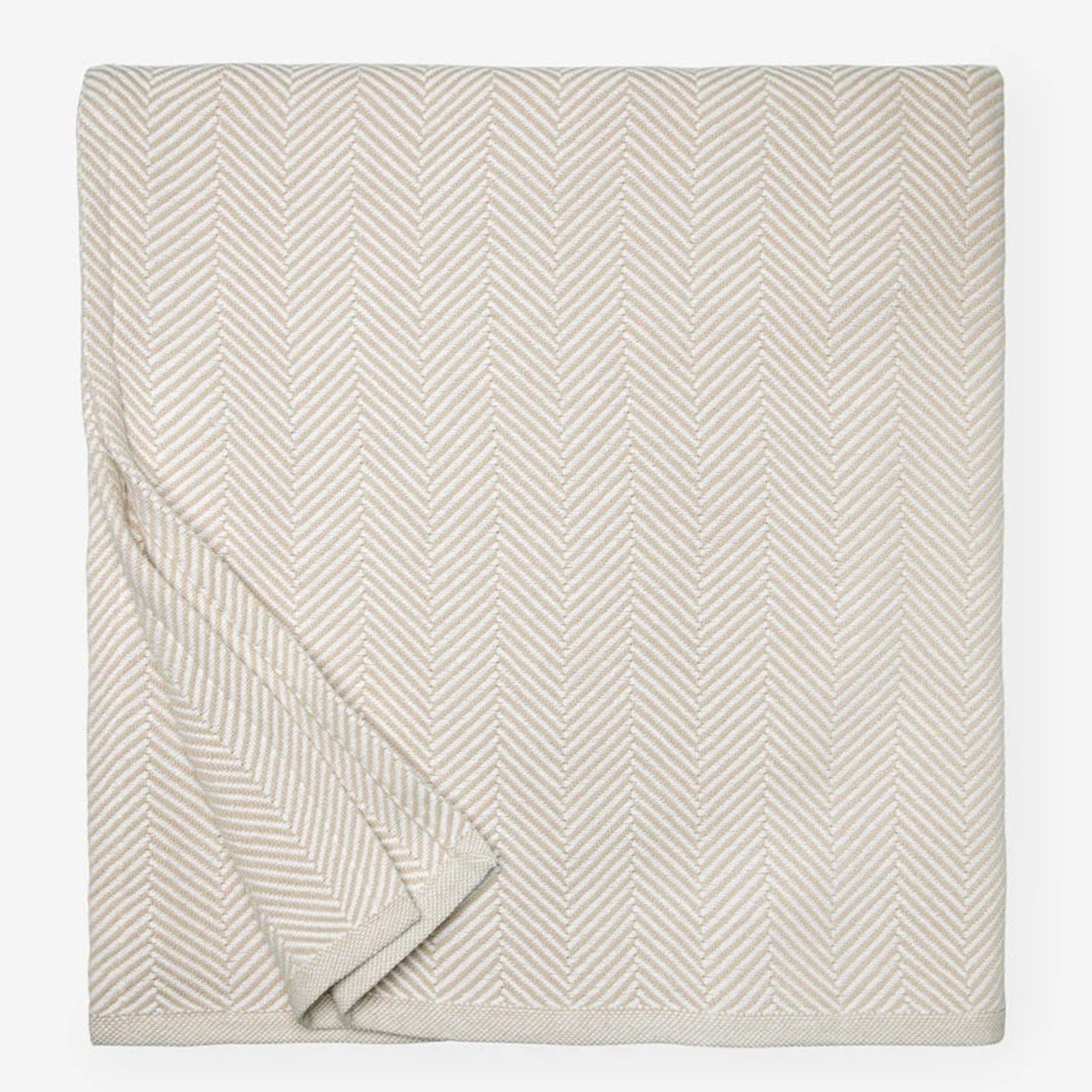 Silo Image of Sferra Camilo Blanket in Color White/Mushroom