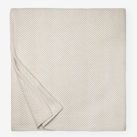 Sferra Camilo Blanket - White/Mushroom featured image