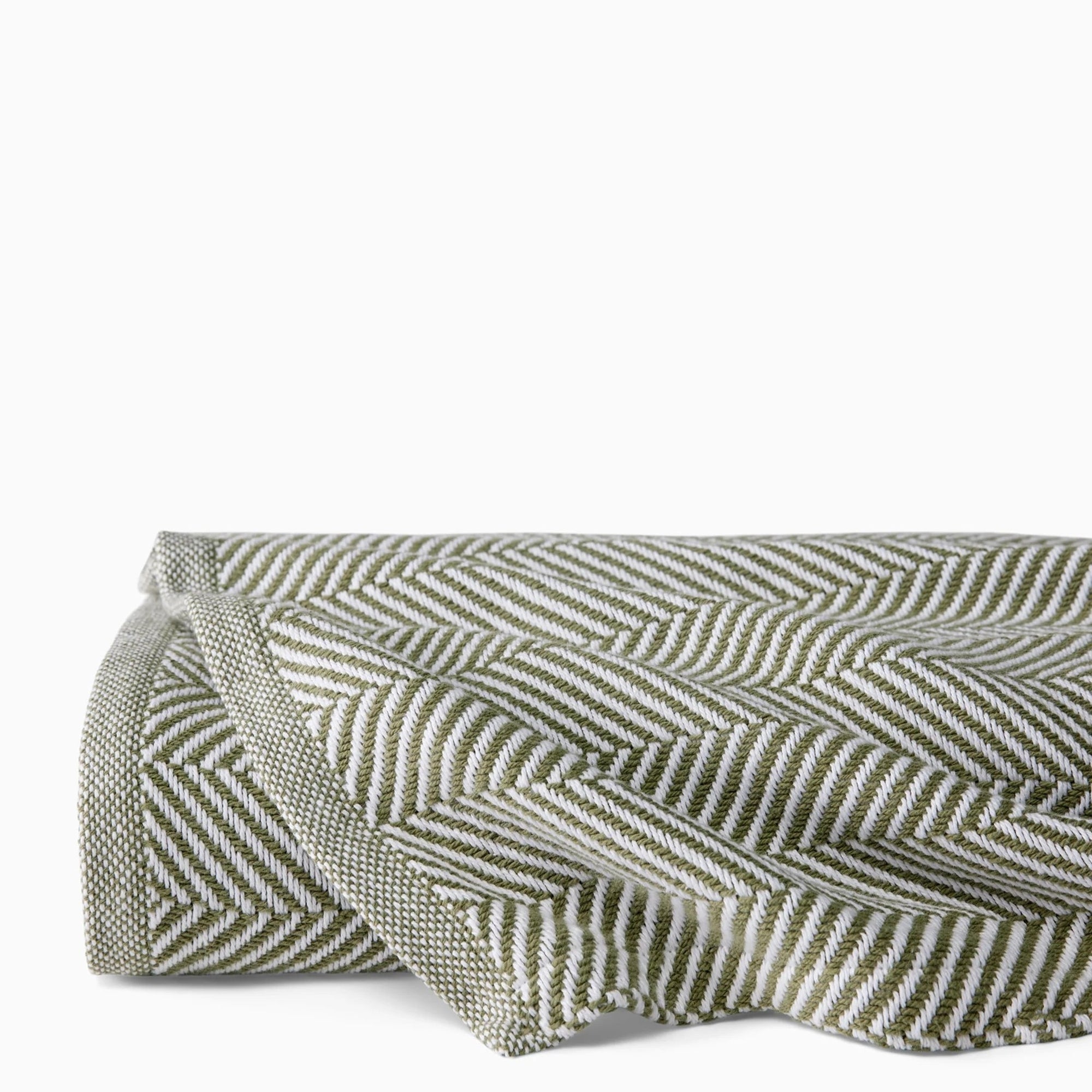 Folded Sferra Camilo Blanket in White/Willow