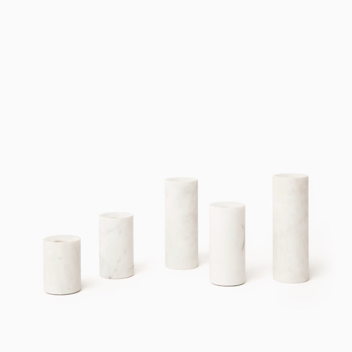 Sferra Candelara Marble Taper Holder Set in White