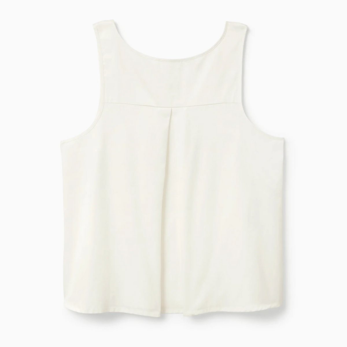 Back View of Ivory Sferra Caricia Swing Tank Top against a white background