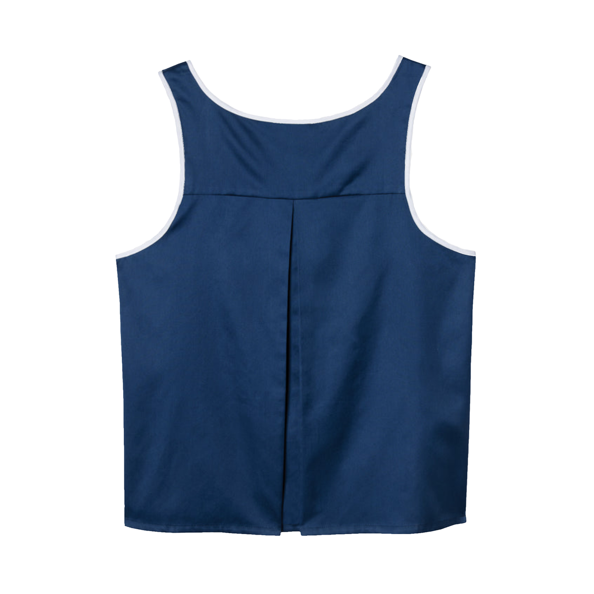 Back View of Navy Sferra Caricia Swing Tank Top against a white background