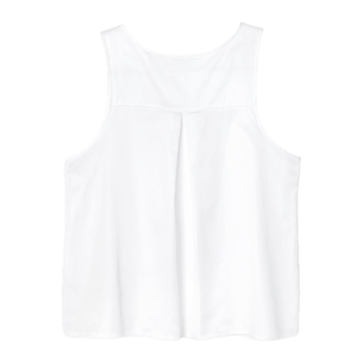 Back View of White Sferra Caricia Swing Tank Top against a white background