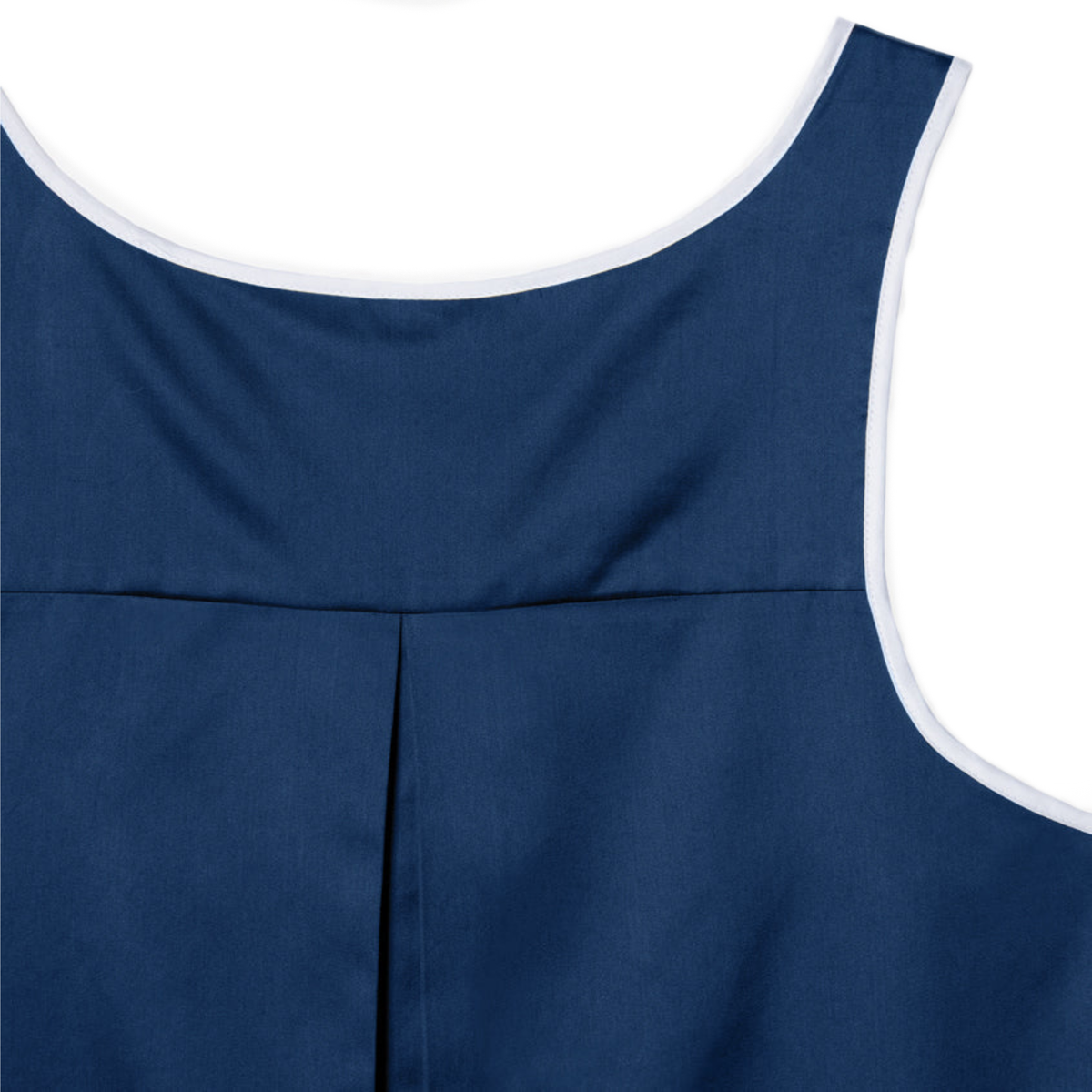 Back Corner View of Navy Sferra Caricia Swing Tank Top against a white background