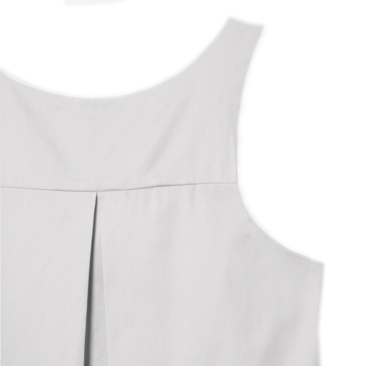 Tin Corner View of White Sferra Caricia Swing Tank Top against a white background