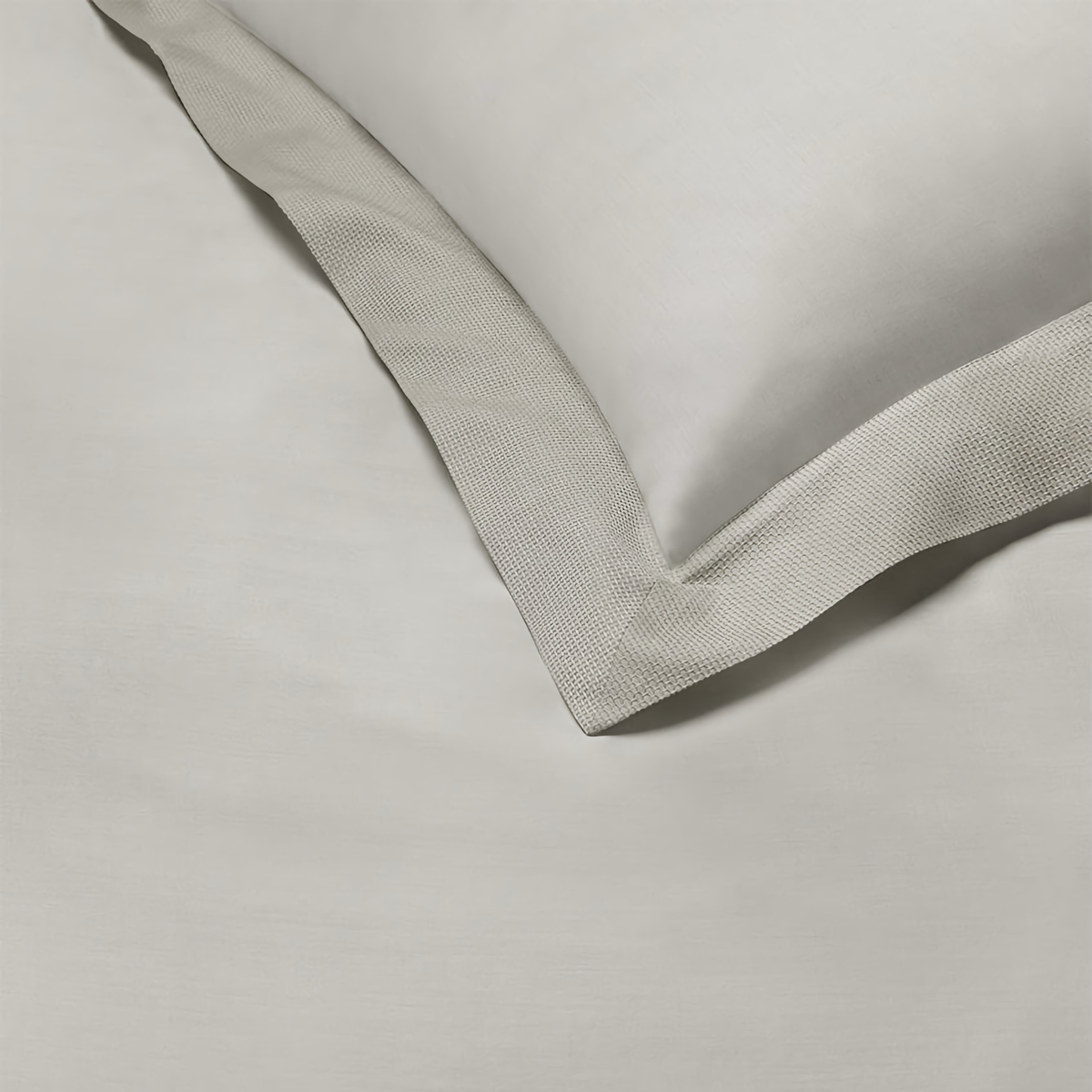 Flange Detail of Sferra Carlotta Bedding in Color Grey