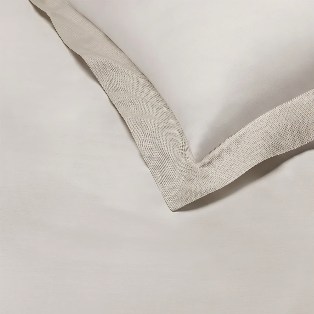 Flange Detail of Sferra Carlotta Bedding in Color Taupe