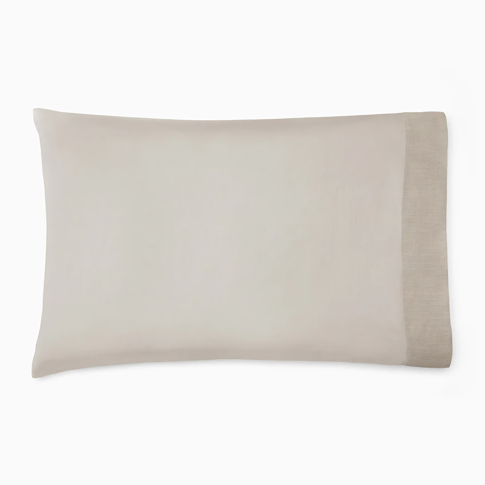 Front View of Full Bed in Sferra Carlotta Bedding with Taupe Swatch