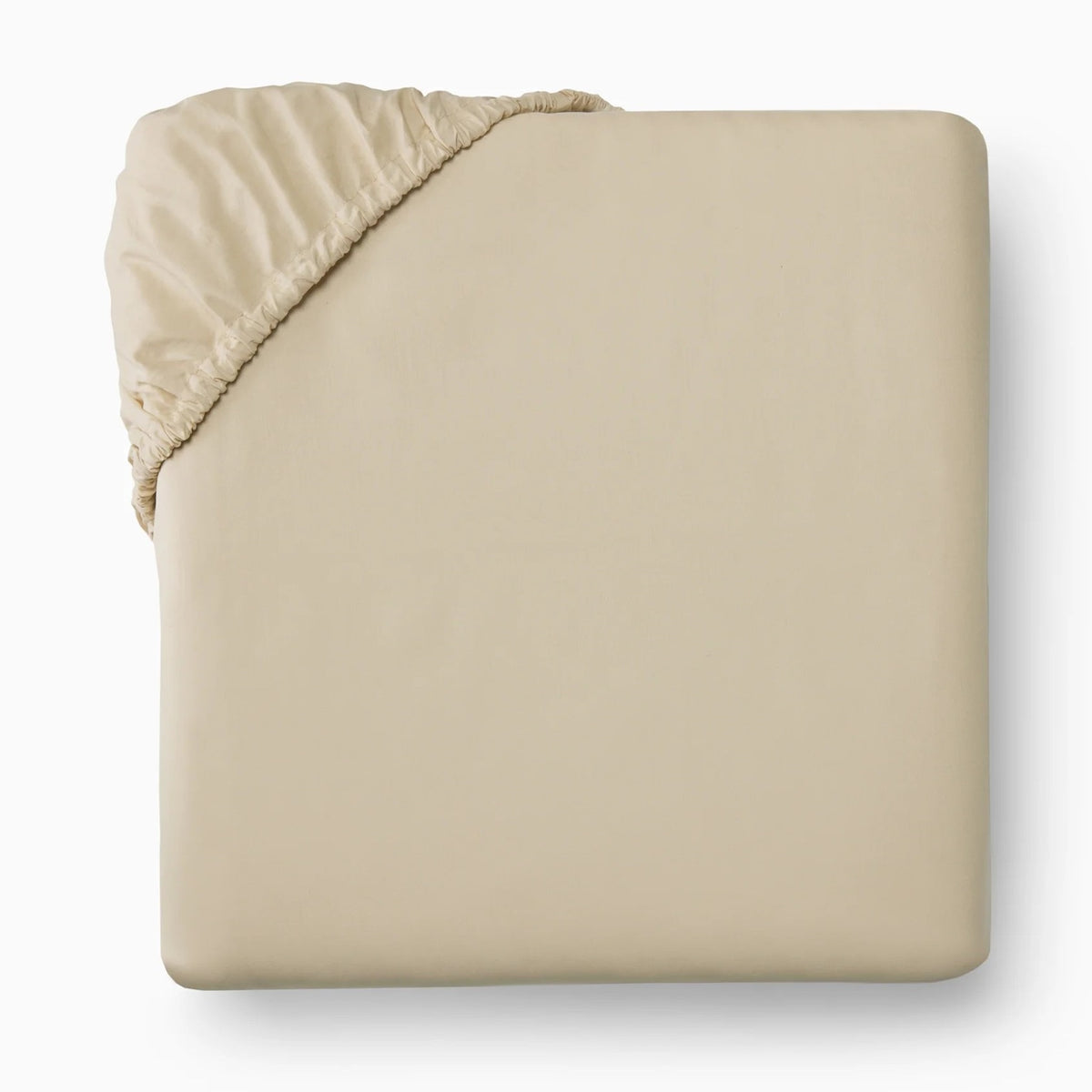 Folded Fitted Sheet of Sferra Celeste Bedding Collection in Color Sand