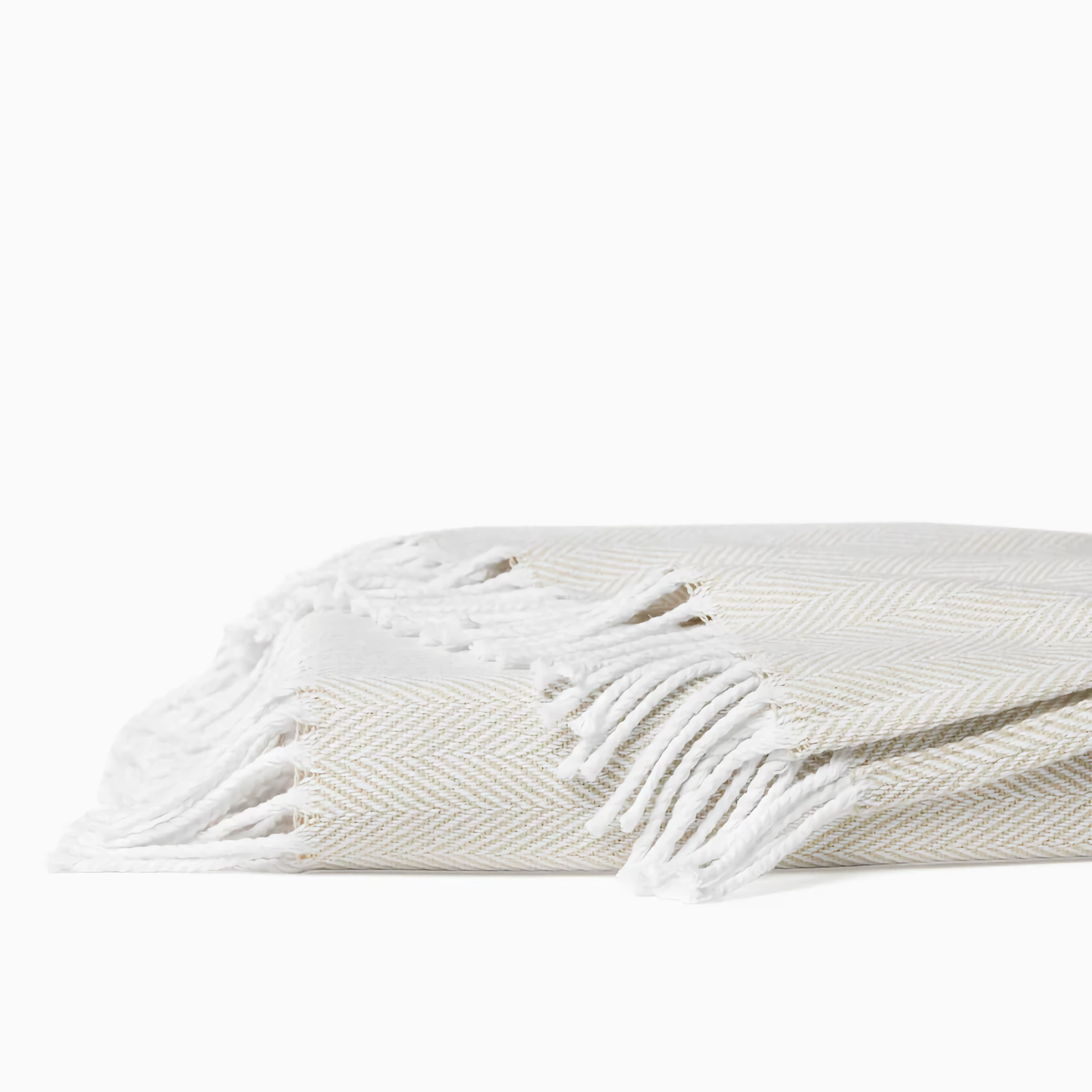 Folded Sferra Celine Throw Blanket in White and Carnation