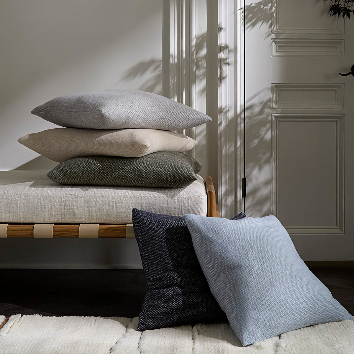 Sferra Cervino Decorative Pillows in living room