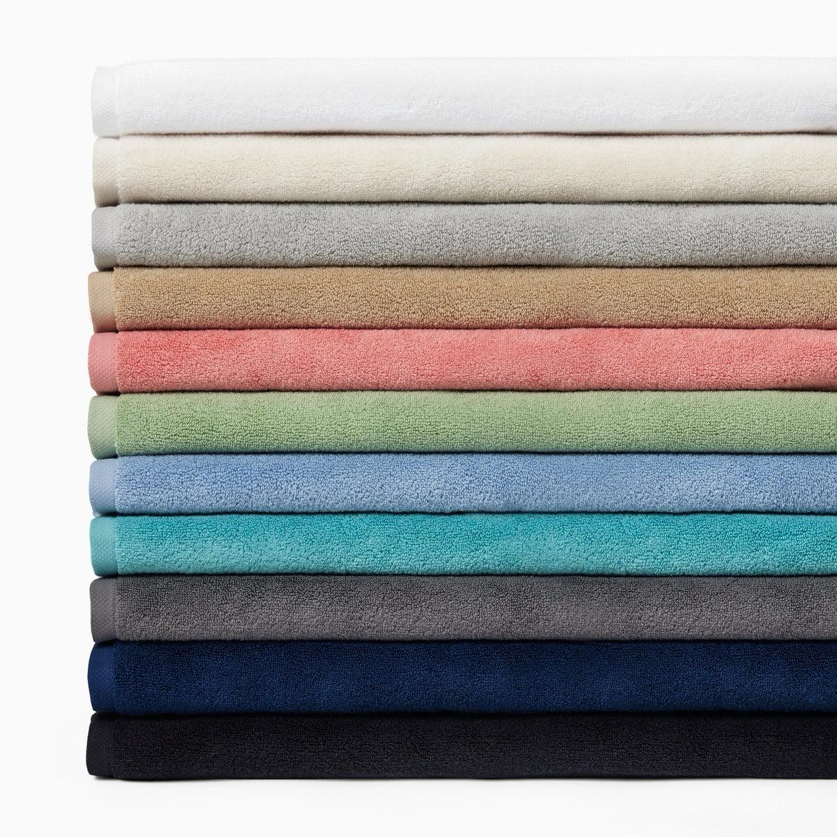 Stack of Sferra Cielo Bath Towels in Fall 2025 Colors
