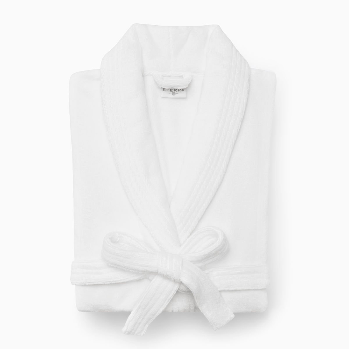 Folded Sferra Cielo Robe against a White Background