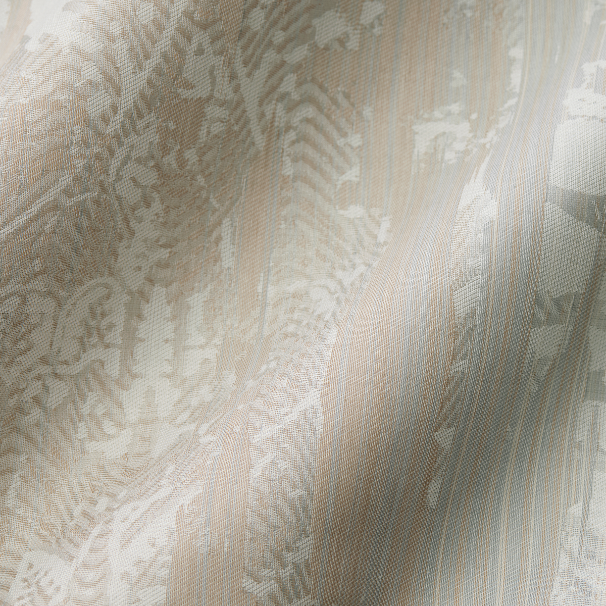 Zoomed Fabric of Sferra Cloister Bedding in Fog Color