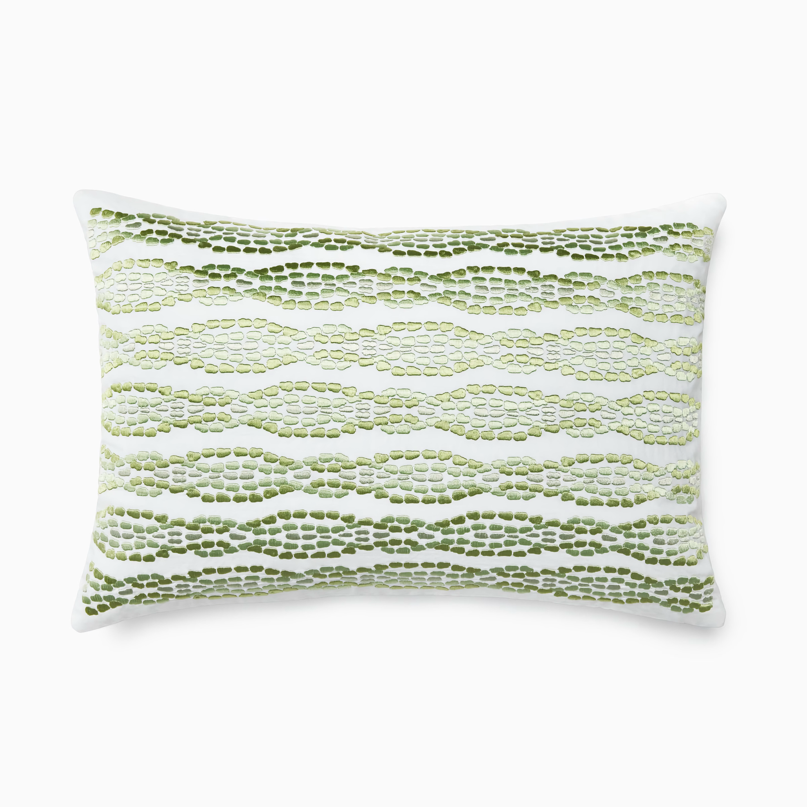 Sferra X Scalamandre Cobblestones 12 x 18 Decorative Pillows in White and Green
