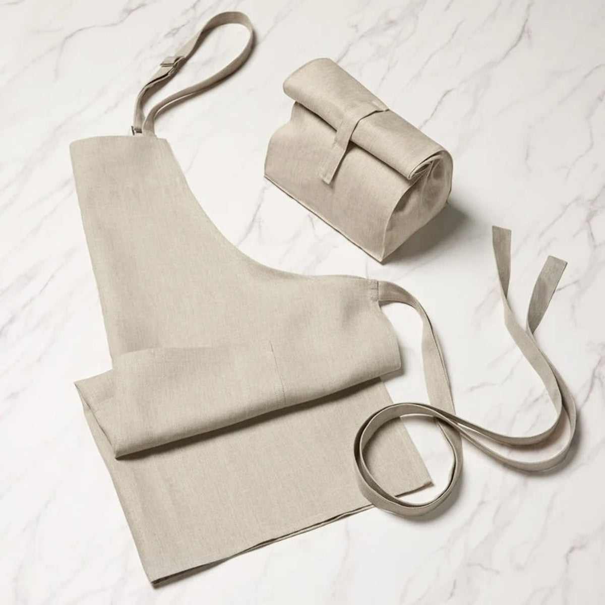 Sferra Cucina Apron with Bag in Natural Color