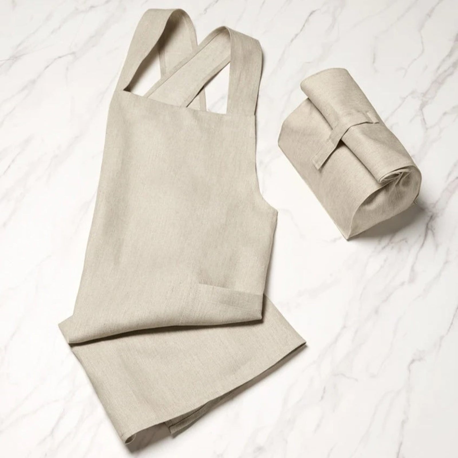 Sferra Cuoco Apron with Bag in Natural Color