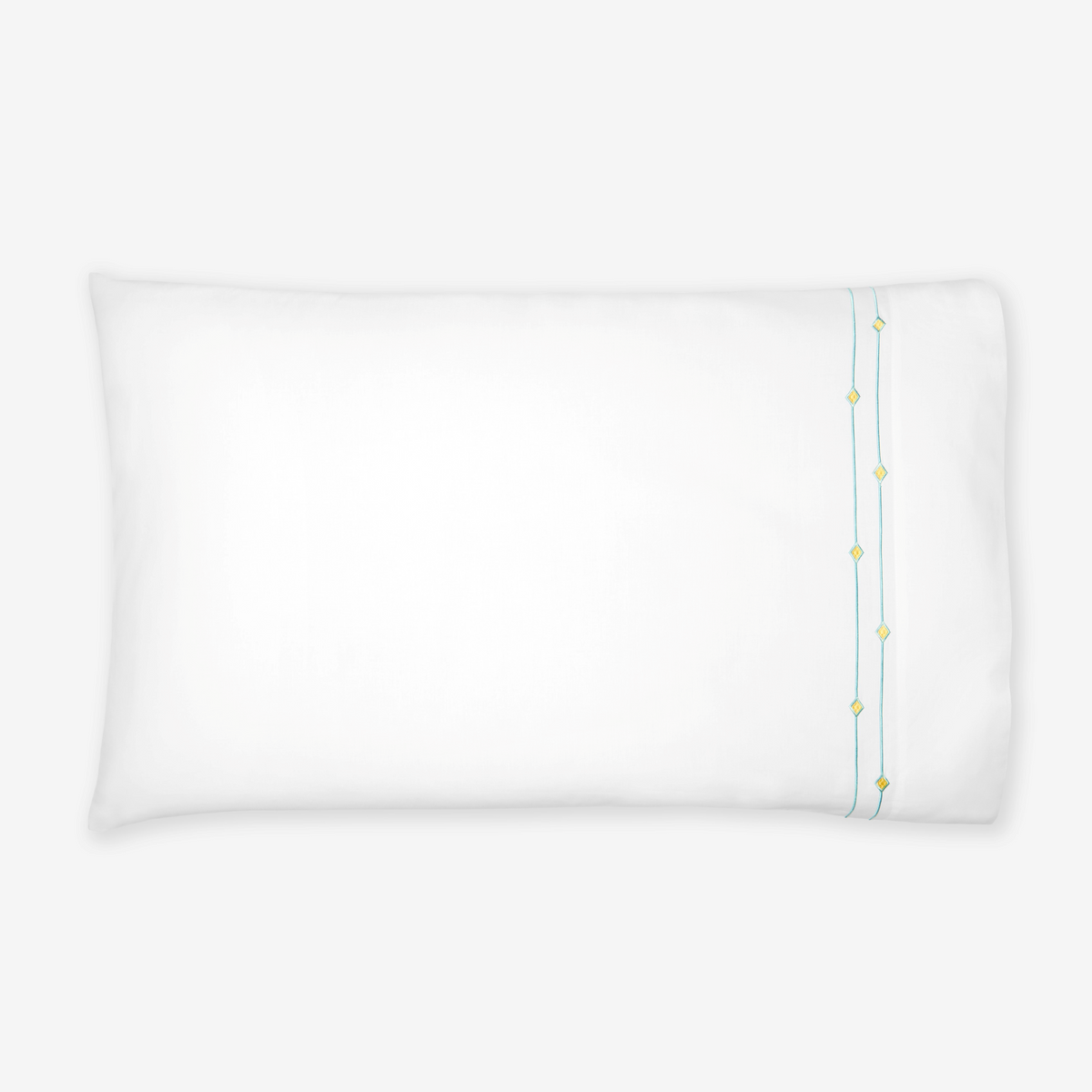Silo of Pillowcase of Sferra Diamantini Bedding in White Aqua Color