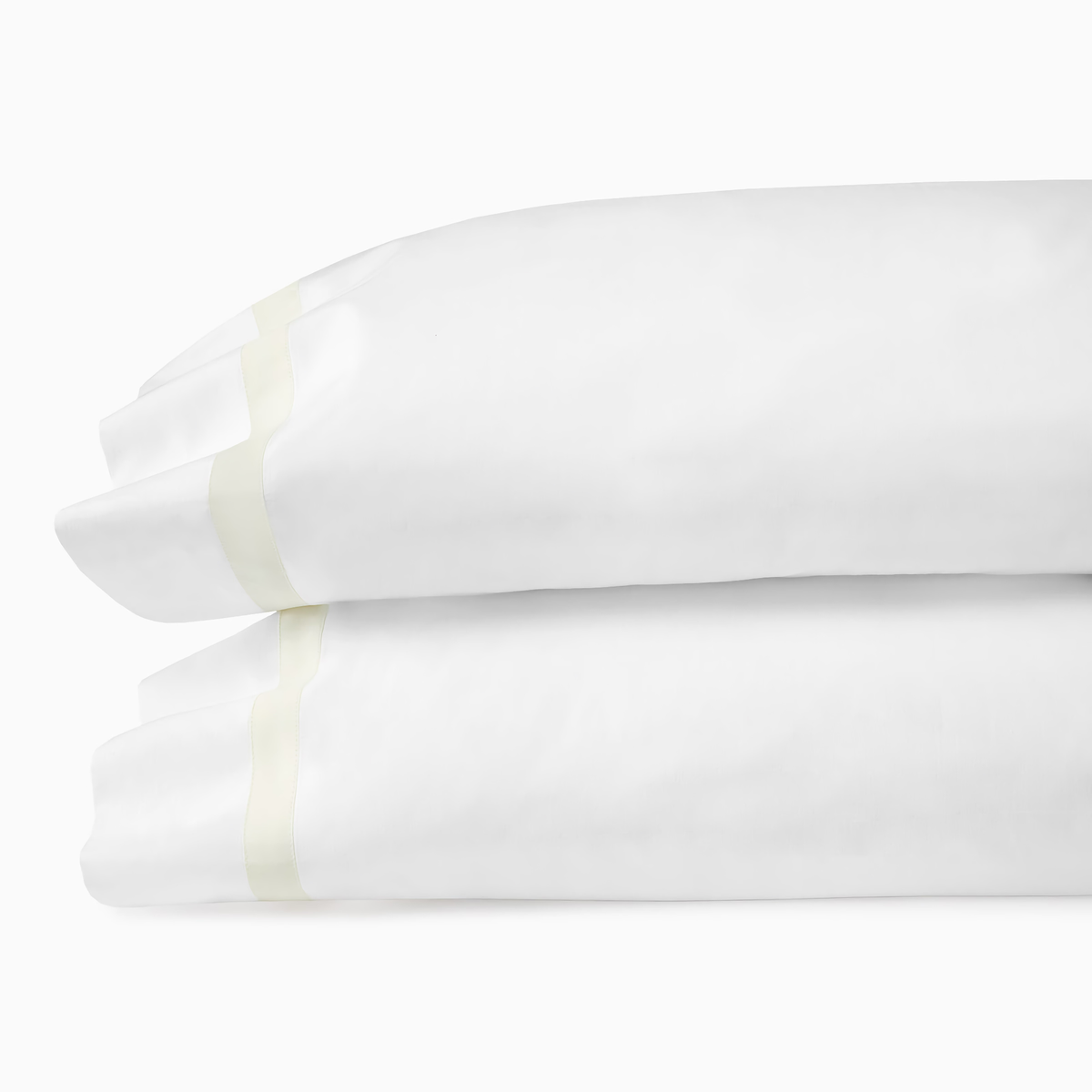 Pair of Pillowcases of Sferra Estate Bedding in White and Ivory
