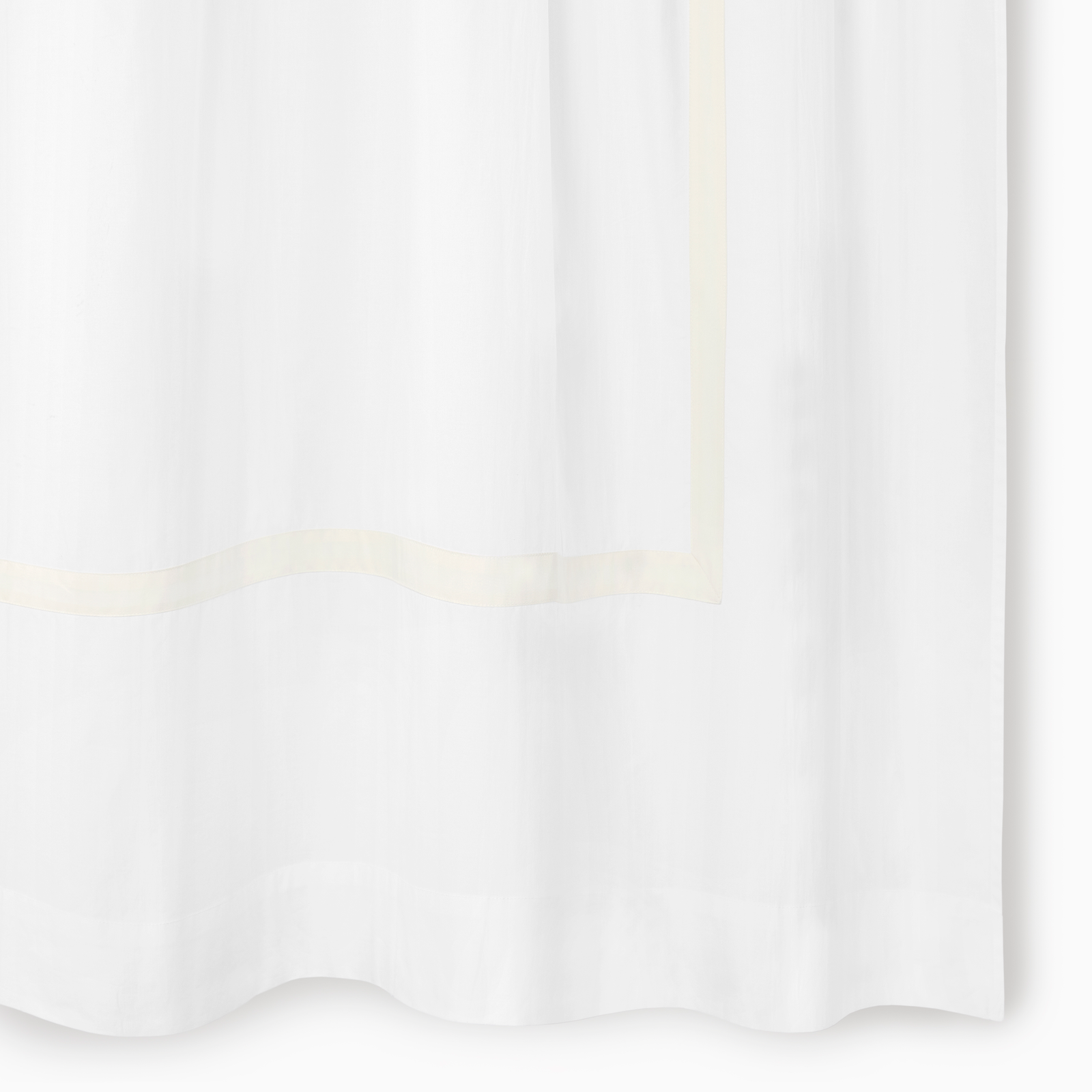 Full Photo of Sferra Estate Shower Curtain in White and Ivory Color