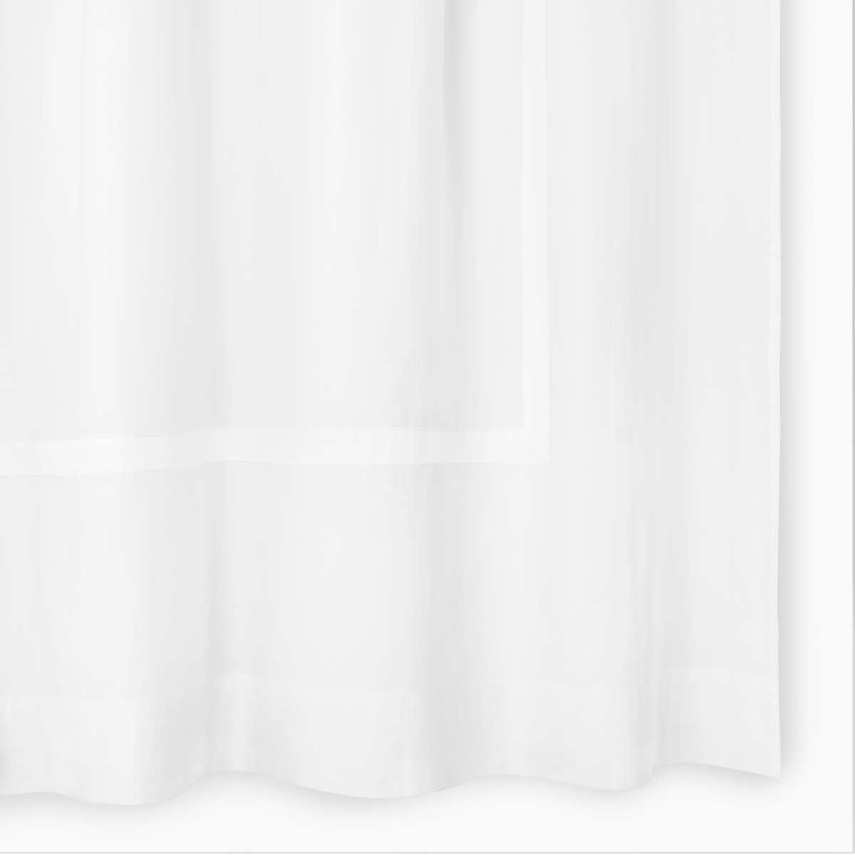 Fabric Closeup of Sferra Estate Shower Curtain in White and White Color