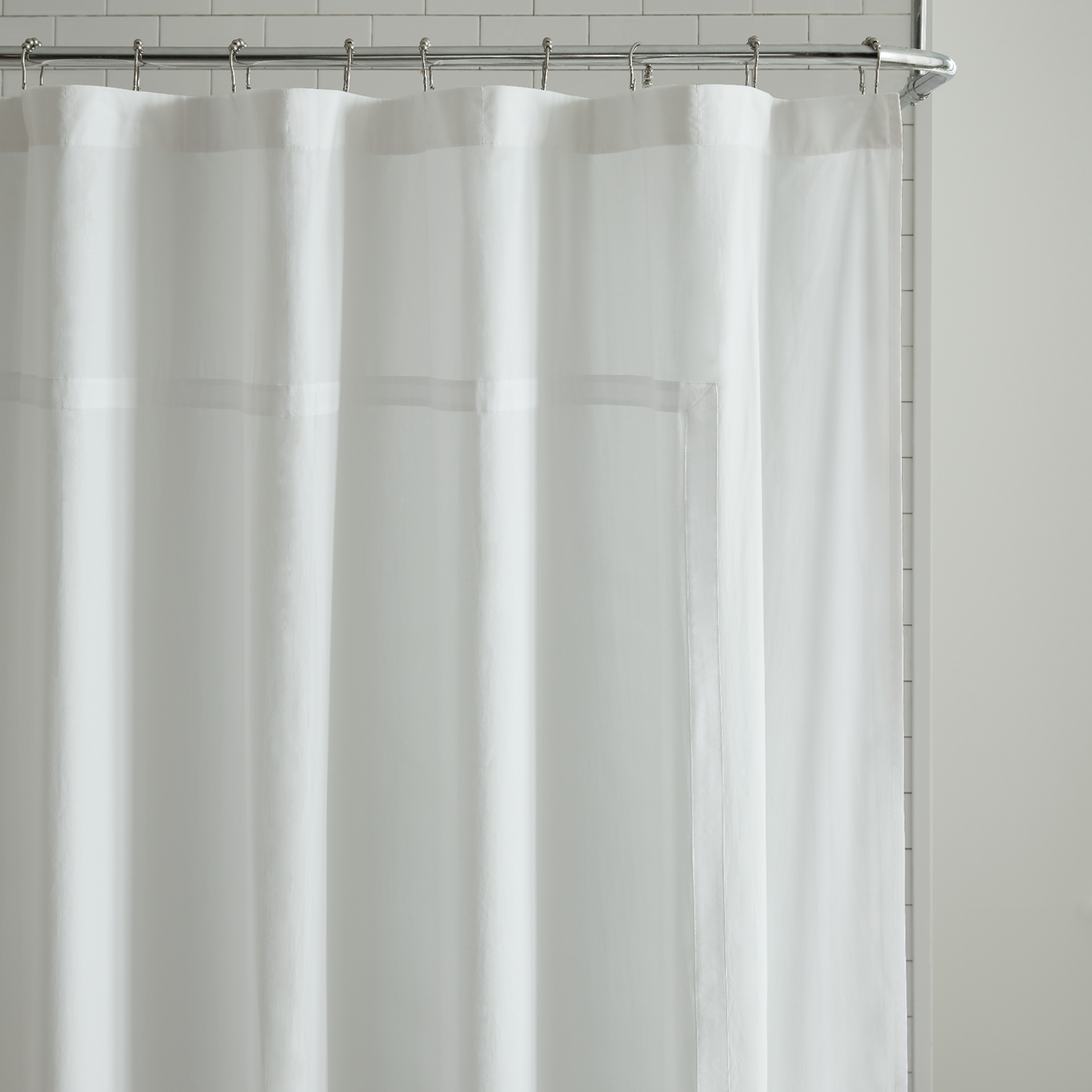 Top Photo of Sferra Estate Shower Curtain in White and White Color