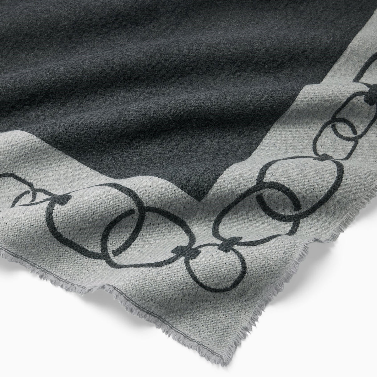 Detail Shot of Sferra Eterna Throw Blanket in Grey Color