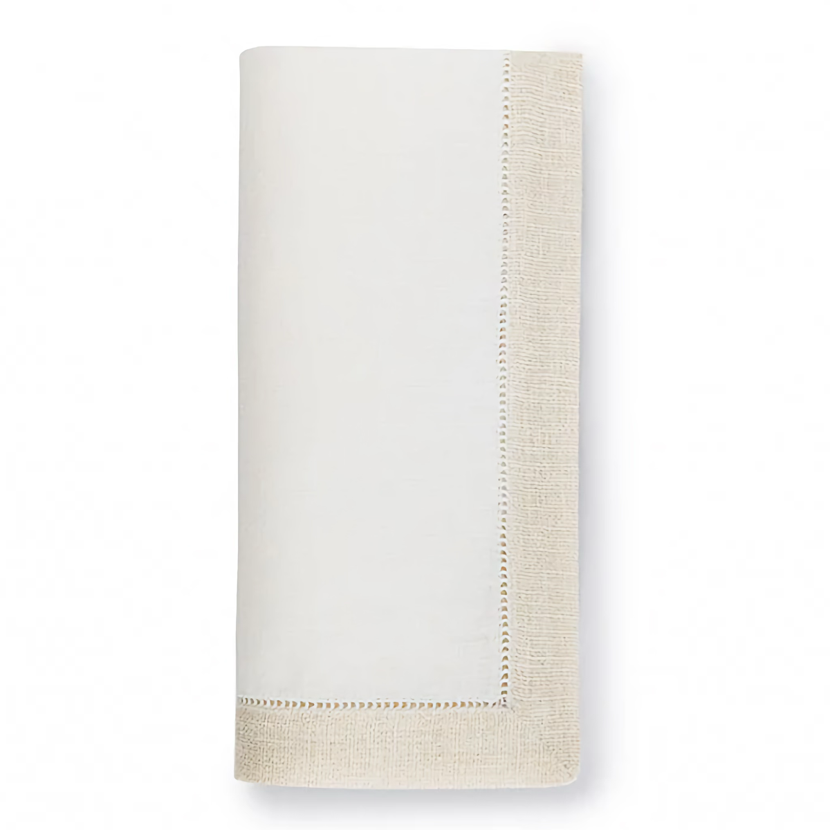 White Gold Dinner Napkin of Sferra Filetto Table Linens