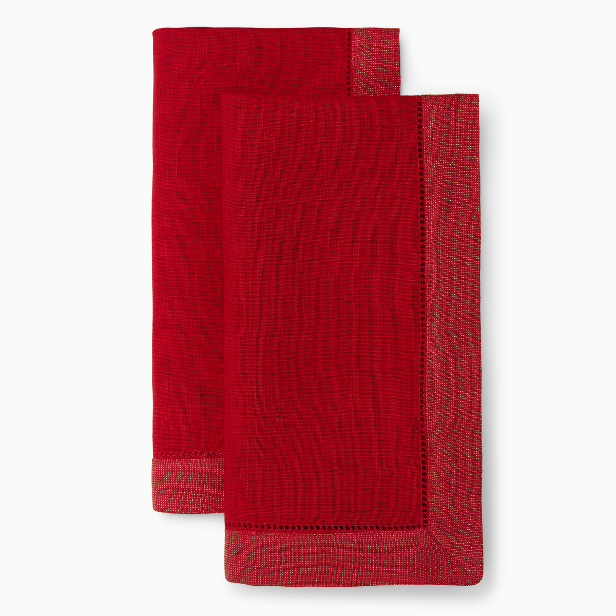 2 Silo of Sferra Filetto Dinner Napkins Red Gold