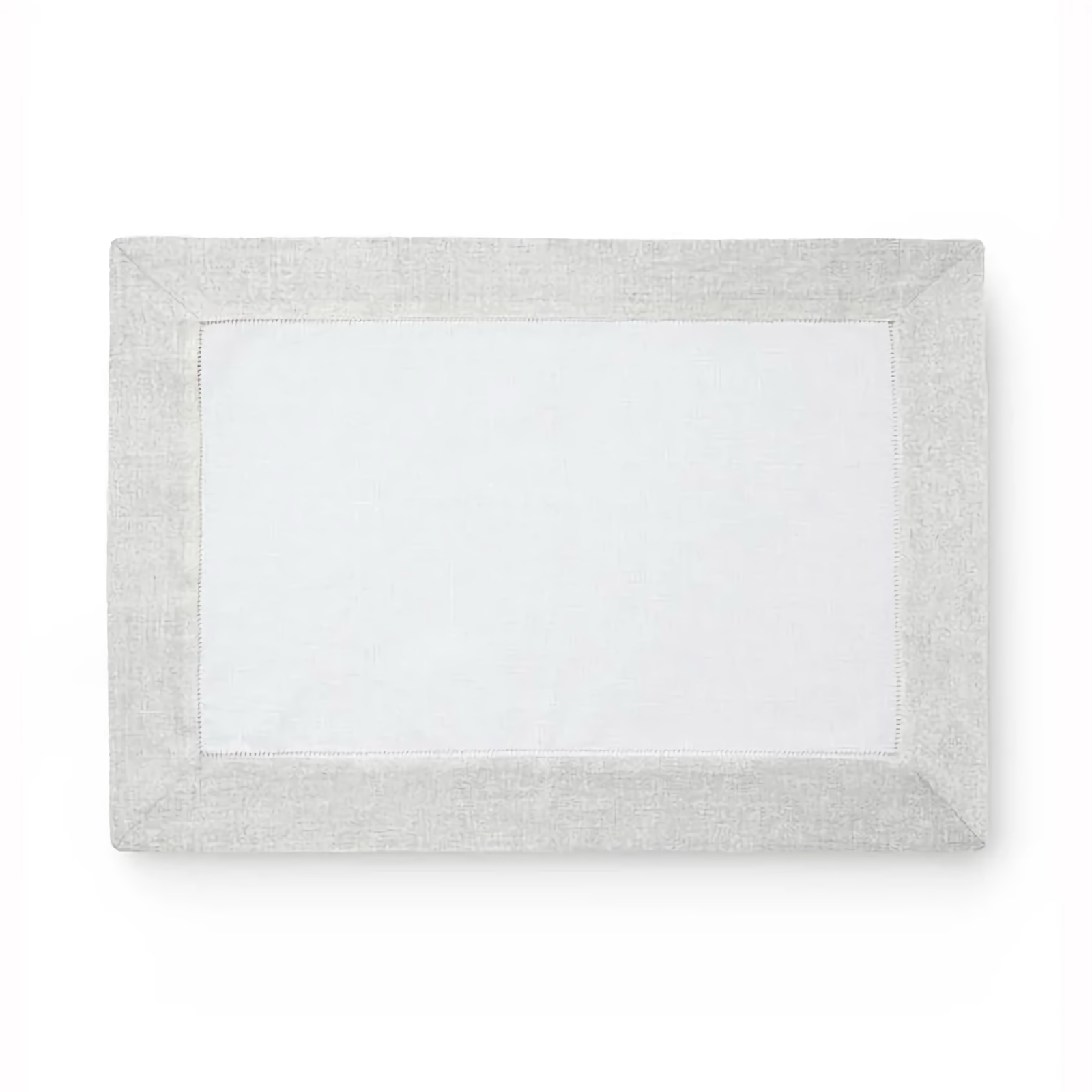 White Silver Dinner Napkin of Sferra Filetto Table Linens