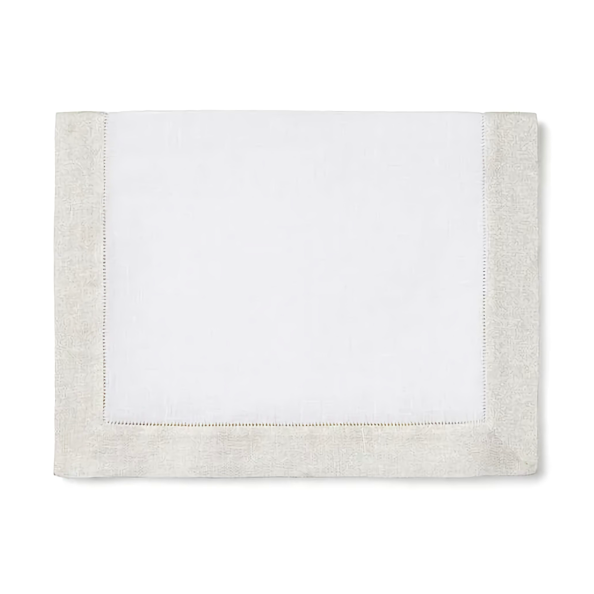 White Gold Folded Table Runner of Sferra Filetto Table Linens