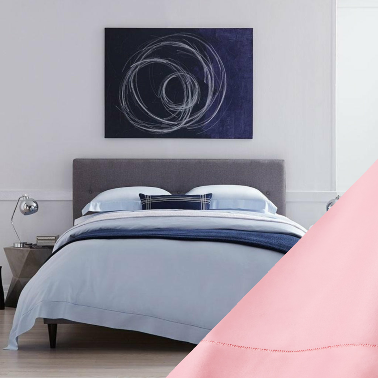 Sferra Fiona Bedding with Carnation Swatch